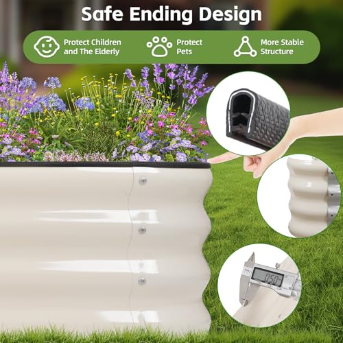 4-in-1 Modular Raised Garden Bed-5x3x1ft Adjustable in 4 Sizes - color: White, size: 5×3×1FT