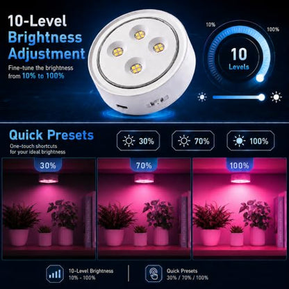 3 Pack Rechargeable Grow Light for Indoor Plants, Cordless Plant Lights