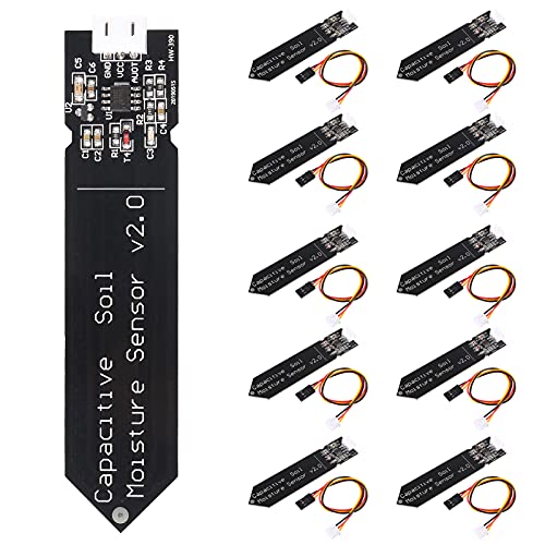 AITRIP 10 Pack Capacitive Soil Moisture Sensor Corrosion Resistant for Arduino Moisture Detection Garden Watering DIY Electronic for Arduino and Raspberry Pi (10PCS) - color: 10 PACK