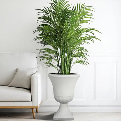 22" Tall Urn Planters Set of 2 Large Flower Pots, Indoor Outdoor Use - color: 22"h-white Terrazzo