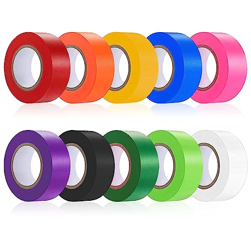10 Pack Flagging Tape Assorted Colors, Non-Adhesive Marking Tape, 1"*1000' - color: Multicolored-10pack