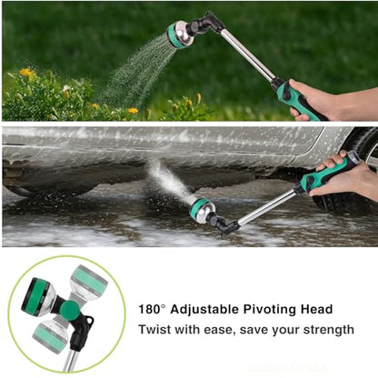 Yesker Metal Watering Wand for Garden Hose, 21 Inch, 10 Spray Patterns, Adjustable Water Sprayer with Pivoting Head, Garden Hose Nozzle with Thumb Flow Control, Ideal for Water Plant and Yard Washing - size: 21 Inch (Upgraded)