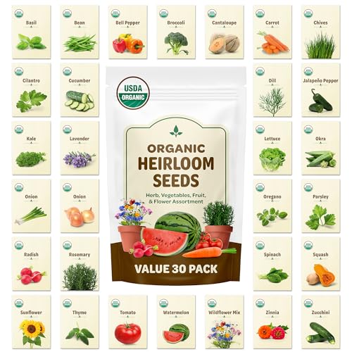 Back to the Roots 100% Heirloom Rescued Seeds, Variety Pack, 30ct of Organic Veggies, Herbs & Flowers to Prevent Waste (Assortment Varies) - color: Heirloom Variety 30pk