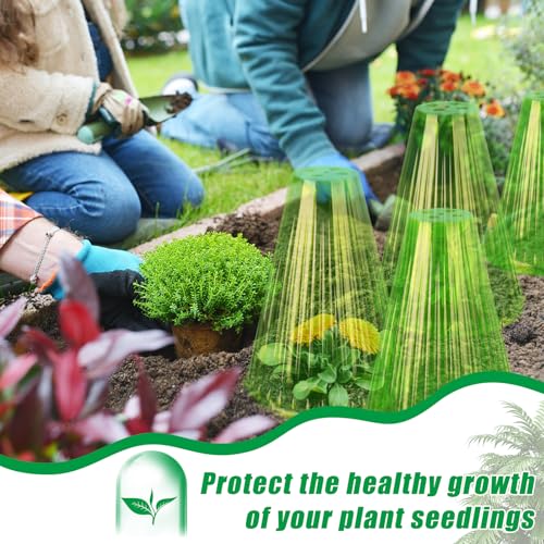 20 Pack Garden Cloches for Plants, Reusable Bell Plant Cover - color: Green 20pc