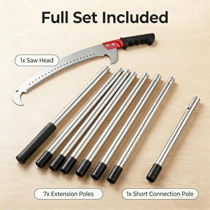 RISETEX Pole Saws for Tree Trimming 11.8 FT, Manual Pruning Saw - size: 11.8FT