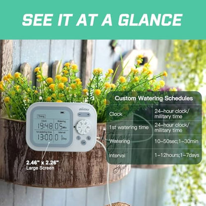 Automatic Plant Waterer Self Watering System Indoor for 15 Potted Plants Pack of 2, Auto Drip Irrigation Kit Programmable Water Timer w Smart Humidity Detection - size: Pack of 2