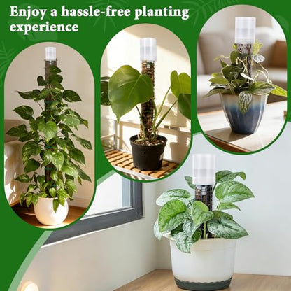 6 Pack Adjustable Moss Pole Watering Dripper, Self Watering Planter Insert