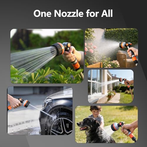VOXON Garden Hose Nozzle with 10 Spray Patterns and Thumb Flow Control