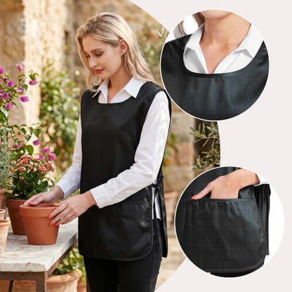 Nanxson Unisex 2 Pack Cobbler Apron with Pocket,Smock Apron with Side Ties - color: Black