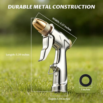 Lichamp Heavy Duty Garden Hose Nozzle Sprayer, High Pressure Water Nozzle