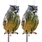 2Pcs Flat Plastic Owl to Scare Woodpecker from House - color: Grey Brown 2pcs