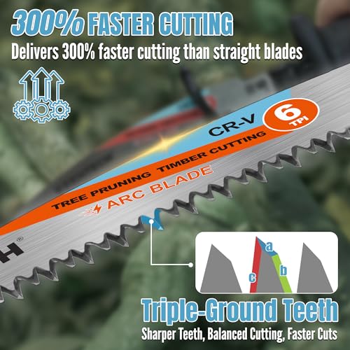 KEENTECH 9" Arc-Shaped Reciprocating Saw Blades, Fast Wood & Tree Pruning - size: 9"