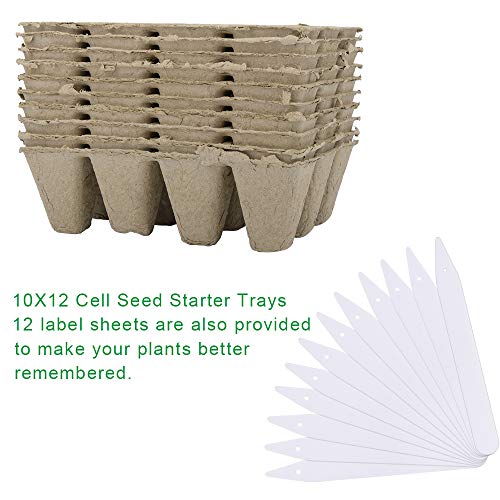 120 Cells Seed Starter Tray Kit, Organic Germination Seedling 10 Pack