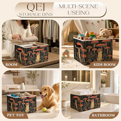 Cat Storage Basket Bin, Cat Lover Gifts - color: Mushroom cat