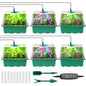 Seed Starter Trays with Grow Lights, 72 Cells Seed Starter Kit with Lights, 3 Lighting Mode, 4 Timing Set, Germination Kit for Seed Starting Trays, Seedling Starter with High Humidity Control Domes - color: Green 6pcs