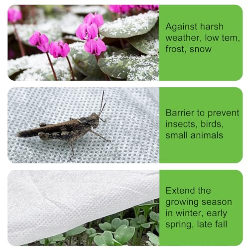 Plant Covers Freeze Protection 8x40ft Frost Cloth for Winter Outdoor - size: 8'x40'