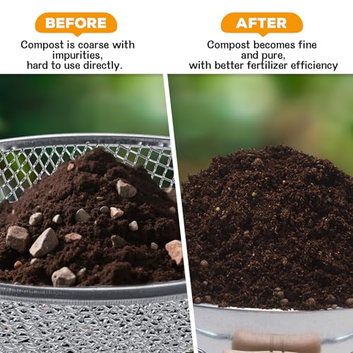 Sifter.Size 1/8" Mesh Soil Sifter Sieve - Heavy Duty Galvanized Screen for Compost, Dirt, Rocks, Gravel & Garden - Fits 5 Gallon Bucket, Rust-Resistant - Composting & Sifting Tool - style: 1/8 In