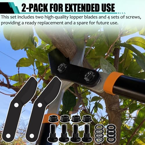 (2-Pack) Alloy Steel Lopper Replacement Blades with Screws