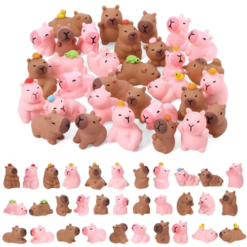32 Pcs Mini Resin Capybaras, 16 Styles Capybara Figures