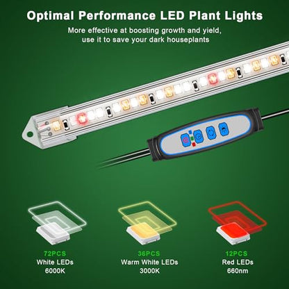 Kullsinss 16in Grow Light Strips, 2-Bar 120 LEDs Full Spectrum Plant Light - color: 2 Strip, size: 1 Pack