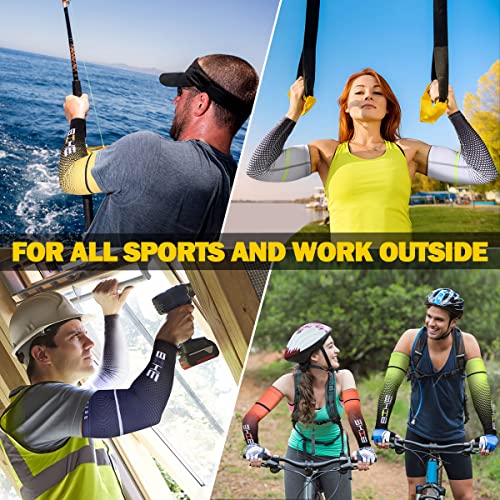 beister Arm Sleeves for Men & Women, UV Protection Cooling Cover and Cyling - color: Blue, size: Medium