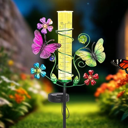 Butterfly Rain Gauge with 6 Inch Plastic Tube - color: Butterfly