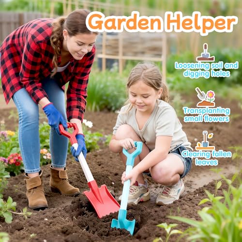 20 Inch Beach Sand Shovels for Kids (Red) - color: Red