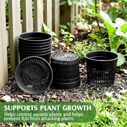 Weysat 16 Pcs Pond Plant Baskets 6 x 4.5 Inch, Aquatic Net Pot N Mesh - color: N Mesh, size: 6 x 4.5 Inch