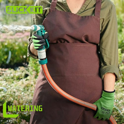 6 Pairs Gardening Gloves for Women & Men, Spring Green & White - size: Medium/8
