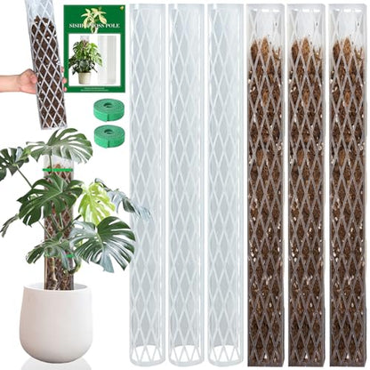 Sisher 6 Pcs Monstera Moss Pole,Plastic Moss Poles for Climbing Plants - size: 6 PACK