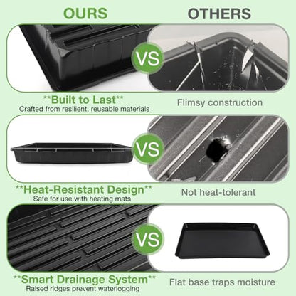 10 Pack 1020 Seed Starting Trays, Microgreens Growing Kit - size: 20in-10P with 12 Mats