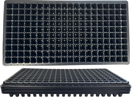 200 Cell Seedling Plastic Nursery Trays, 10 Pack, Thick Durable Germination Plug Trays, 2000 Cells Reusable Plant Propagation - size: 200 Cell, style: 0.85mm Wall Thickness
