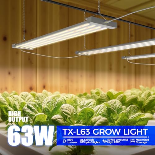 Barrina TX-L63 3FT LED Grow Light, 63W, 4 Panels Wider Coverage, High PPFD - color: GrowForce Spectrum, size: 3FT-1 Pack