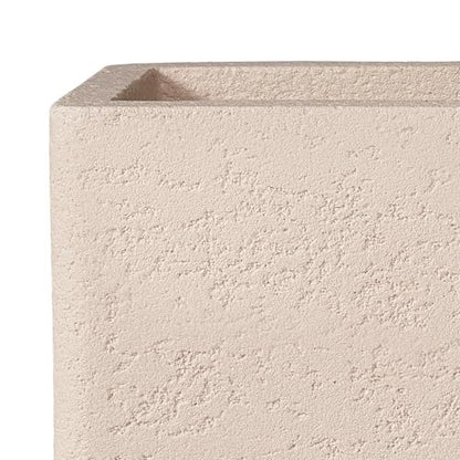 31" Rectangular Outdoor Planter - Handmade Fiberglass Composite - color: Off White, size: Medium