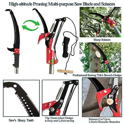 Pole Saw for Tree Trimming, 2-32 Feet, Yellow - color: Yellow32ft