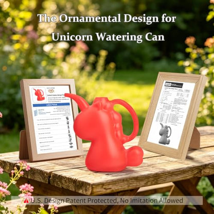 XXXFLOWER Unicorns Indoor Watering Can 1/4 Gallon 1 L Red - size: Red