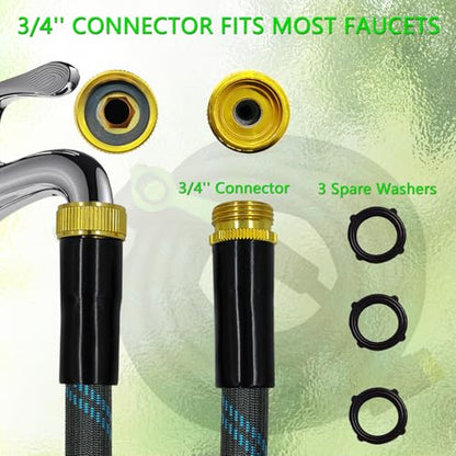Junredy 50 FT Garden Hose, Flexible Water Hose with 10-Function Sprayer - color: Black Blue, size: 50