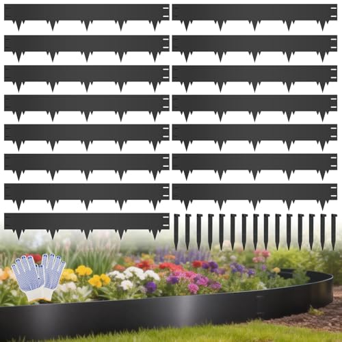 50FT Metal Landscape Edging, 15-Pack 40"L x 6.5"H Rust-Proof Border - color: 6.5In Tall, size: 15 Pack