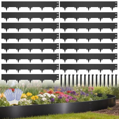50FT Metal Landscape Edging, 15-Pack 40"L x 6.5"H Rust-Proof Border - color: 6.5In Tall, size: 15 Pack