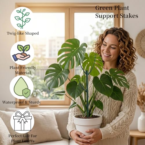 10Pack Stackable Plant Support, 2 in 1 Monstable Plant Stakes & Tomato Cage Kits for Indoor Outdoor Climibing Plants, Durable Alternative to Moss Pole Sticks Trellis for Houseplants Potted - size: 10 Pack