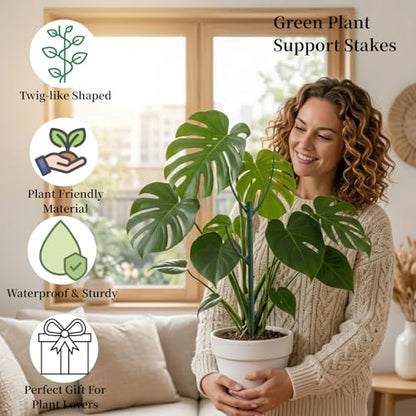 10Pack Stackable Plant Support, 2 in 1 Monstable Plant Stakes & Tomato Cage Kits for Indoor Outdoor Climibing Plants, Durable Alternative to Moss Pole Sticks Trellis for Houseplants Potted - size: 10 Pack