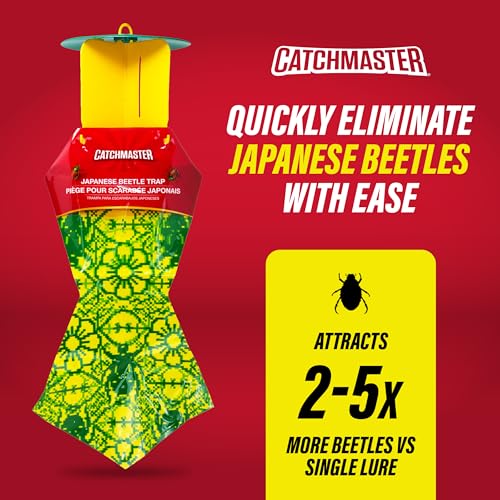 Catchmaster Japanese Beetle Trap Bags 6 Pack, Outdoor Traps w/Dual Lure - size: 6-Pack with Lids