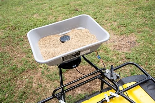Yard Commander - 80 LB ATV/UTV Broadcast Spreader - 12-Volt Heavy Duty Motor - Salt, Seed, Fertilizer & More - Adjustable Drop Rate - Included Hopper Cover - Mounts to Front or Rear Utility Rack