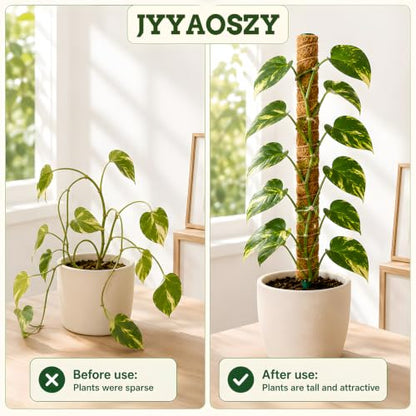 Moss Pole for Monstera, 4 Pack 16in Stackable Plant Support