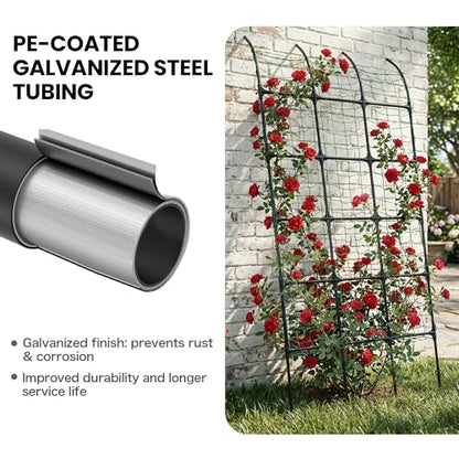 7.2 ft No-Drill Leaning Garden Trellis for Climbing Plants