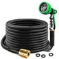 25FT Garden Hose, Leak-Proof & Flexible, with 10-Pattern Sprayer - color: Black