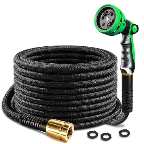 Garden Hose 15FT， Kink Free, Abrasion & Puncture Resistant, Flexible PVC Hose for Lawn Care, Washing Cars - size: 15FT