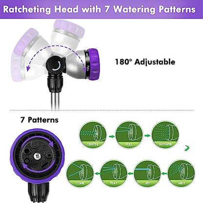 RESTMO Long Telescopic Watering Wand for Garden Hose, 36”-60” Garden Wand - color: Purple