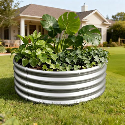 2PCS 3x3x1FT Galvanized Metal Raised Garden Bed,Outdoor Planter Box for Vegetables - size: 3x3x1(2PCS)