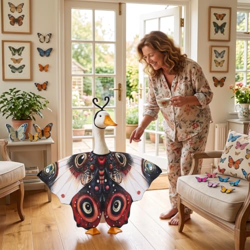 Butterfly Porch Goose Outfits Wing Cape Set for 23'' Goose - color: Red and White Moth